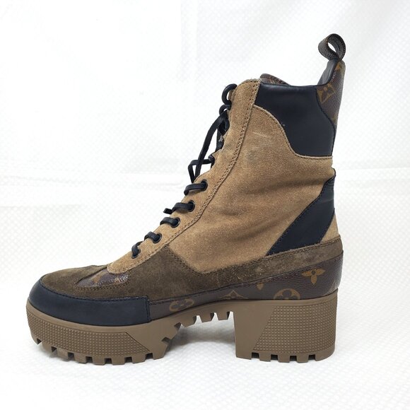 Louis Vuitton Women's Laureate Platform Desert Boots Leather w/ Suede - (38 1/2) - Picture 8 of 16